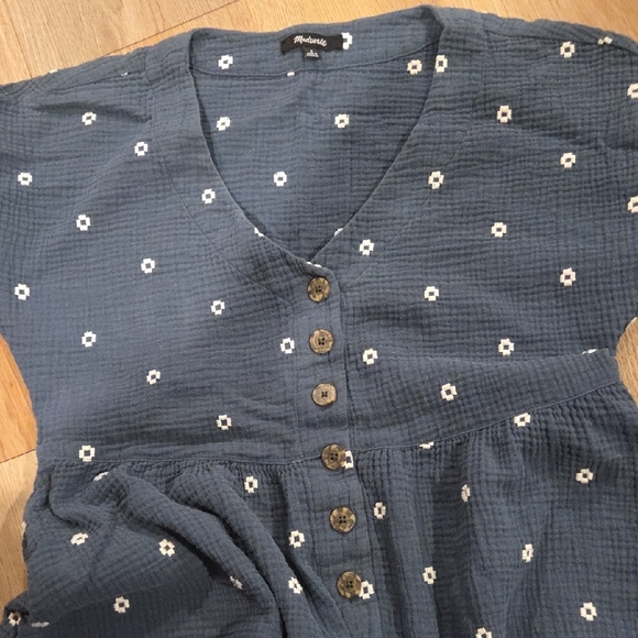 Madewell Blue Floral Button-Up Dress - Picture 5 of 5